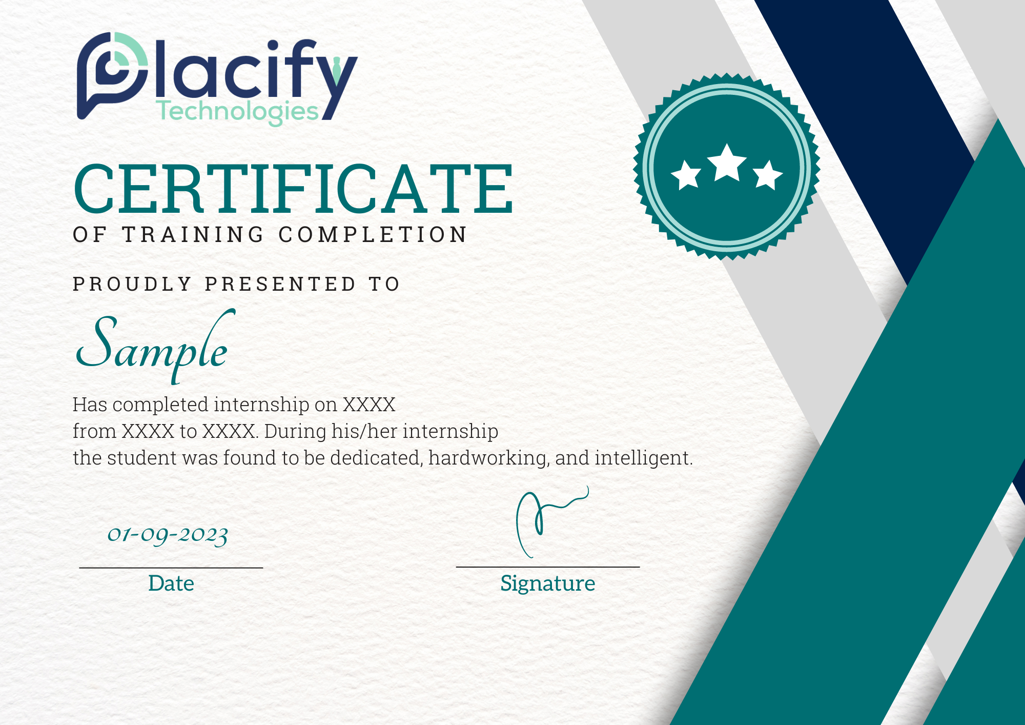 Placify certificate